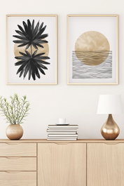 Wallity Set de 2 Cuadros Decorativos enmarcados en Madera Maciza 30 x 40 cm